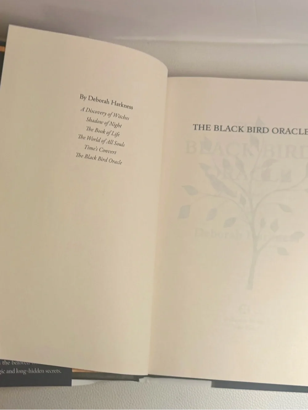 The Black Bird Oracle Hardcover Book Deborah Harkness 2024 1st Edition Like New